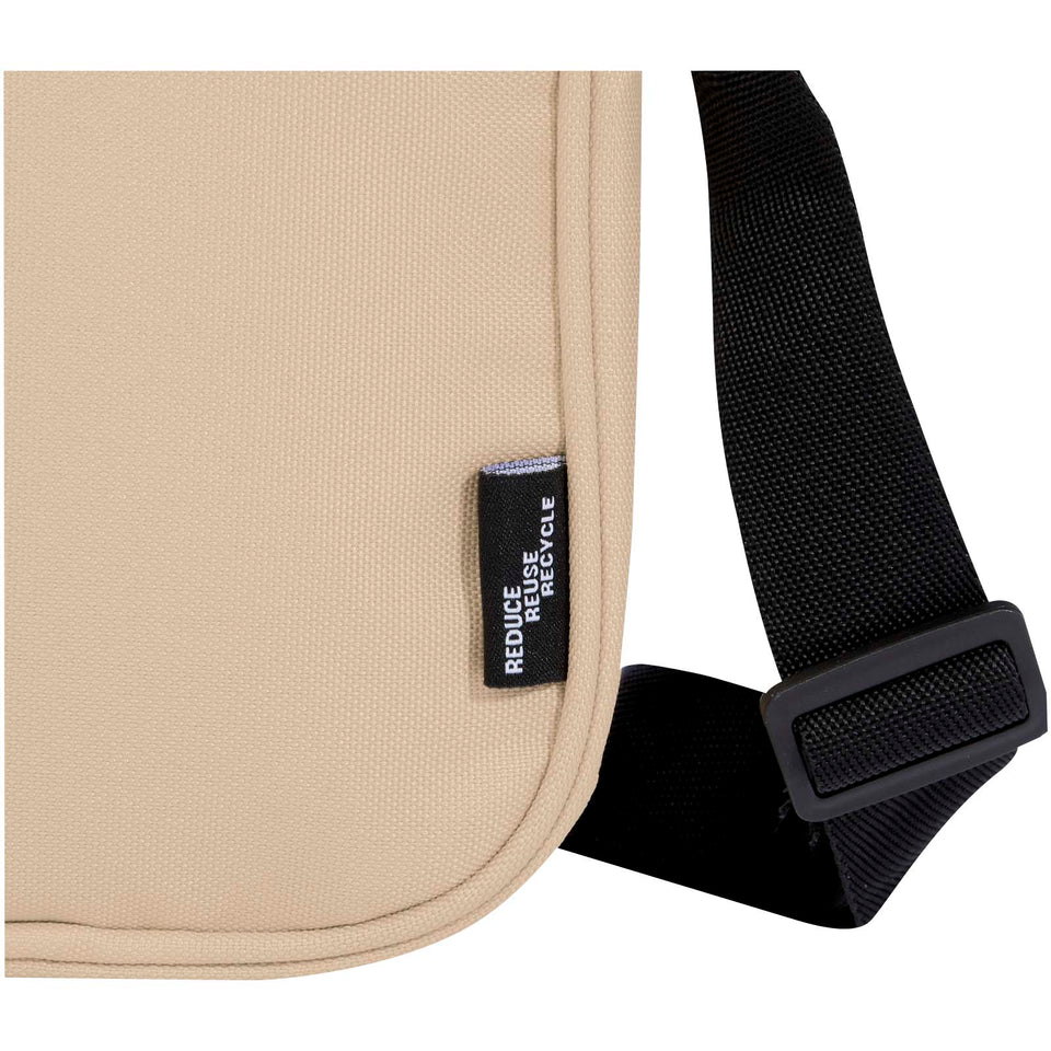 Borsa a tracolla in materiale riciclato certificato GRS Byron 2l personalizzato con logo - Pubblienne