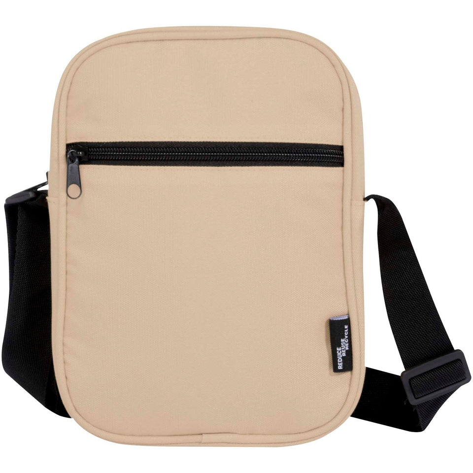 Borsa a tracolla in materiale riciclato certificato GRS Byron 2l personalizzato con logo - Pubblienne