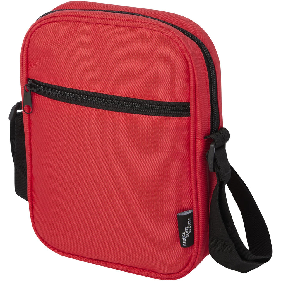 Borsa a tracolla in materiale riciclato certificato GRS Byron 2l personalizzato con logo - Pubblienne
