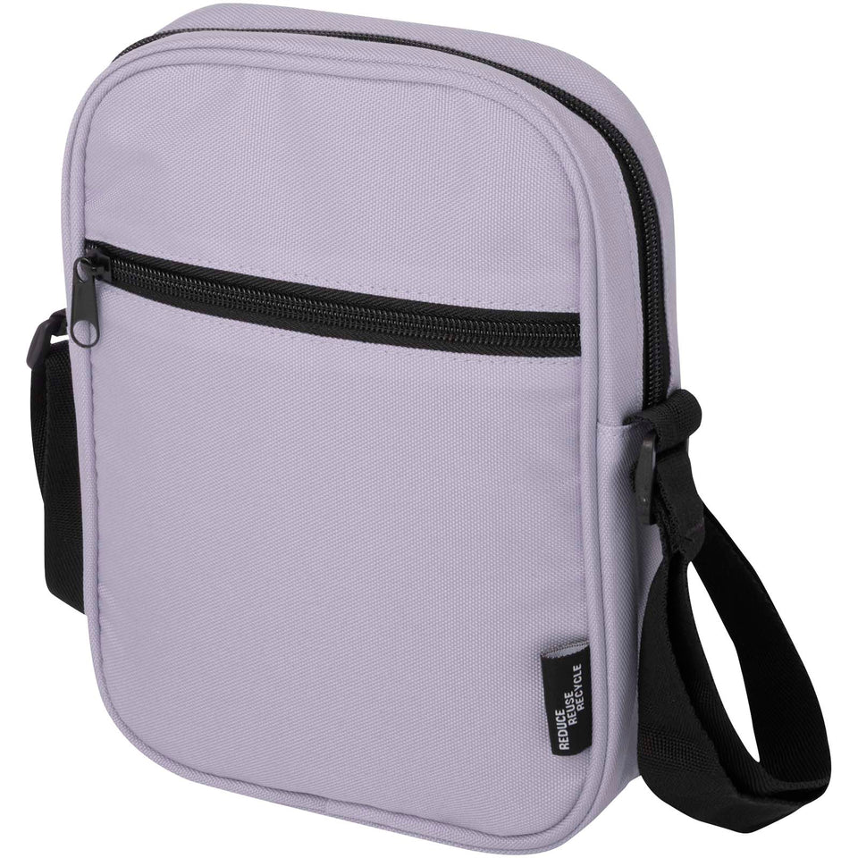Borsa a tracolla in materiale riciclato certificato GRS Byron 2l personalizzato con logo - Pubblienne
