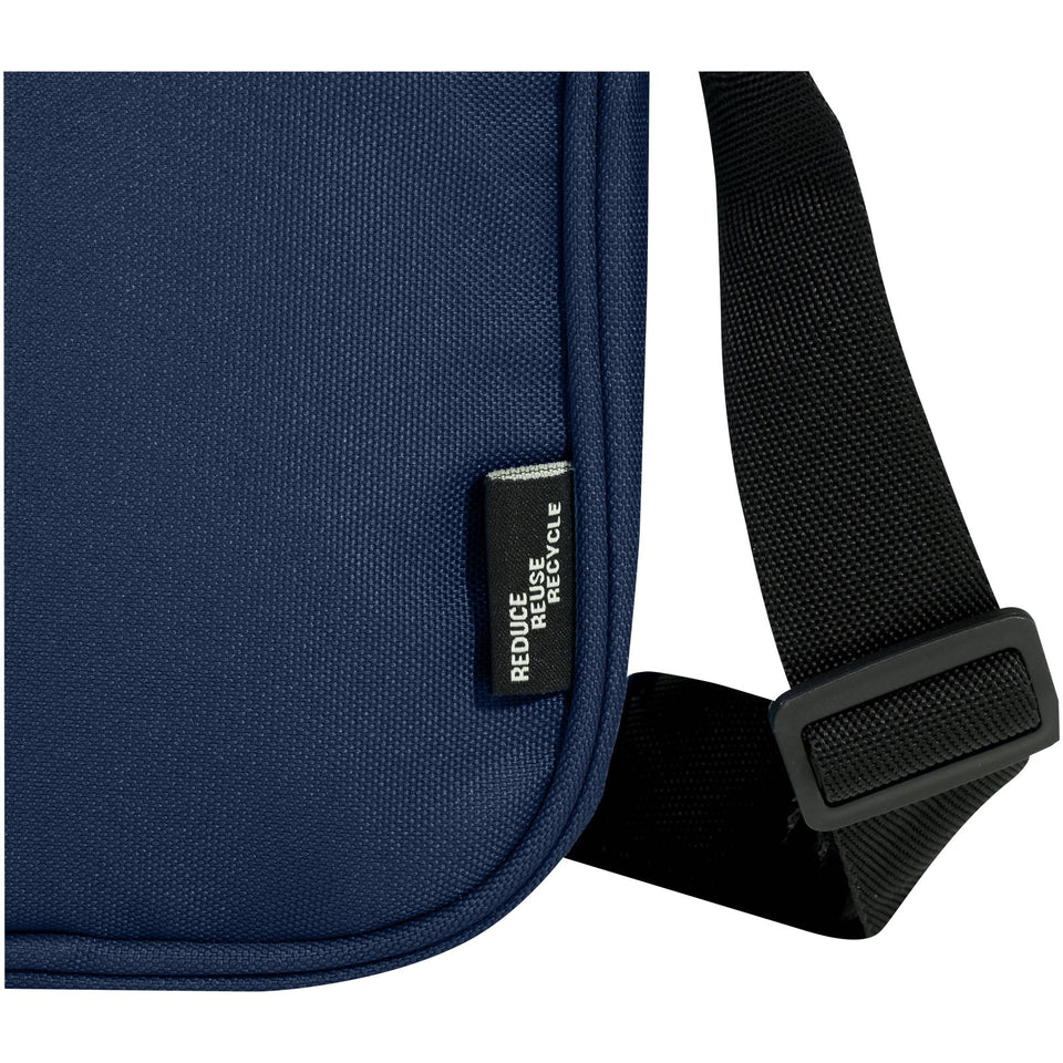 Borsa a tracolla in materiale riciclato certificato GRS Byron 2l personalizzato con logo - Pubblienne