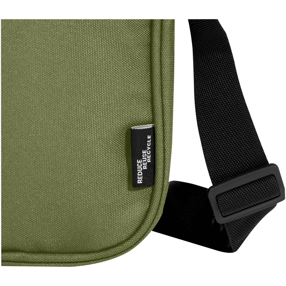 Borsa a tracolla in materiale riciclato certificato GRS Byron 2l personalizzato con logo - Pubblienne