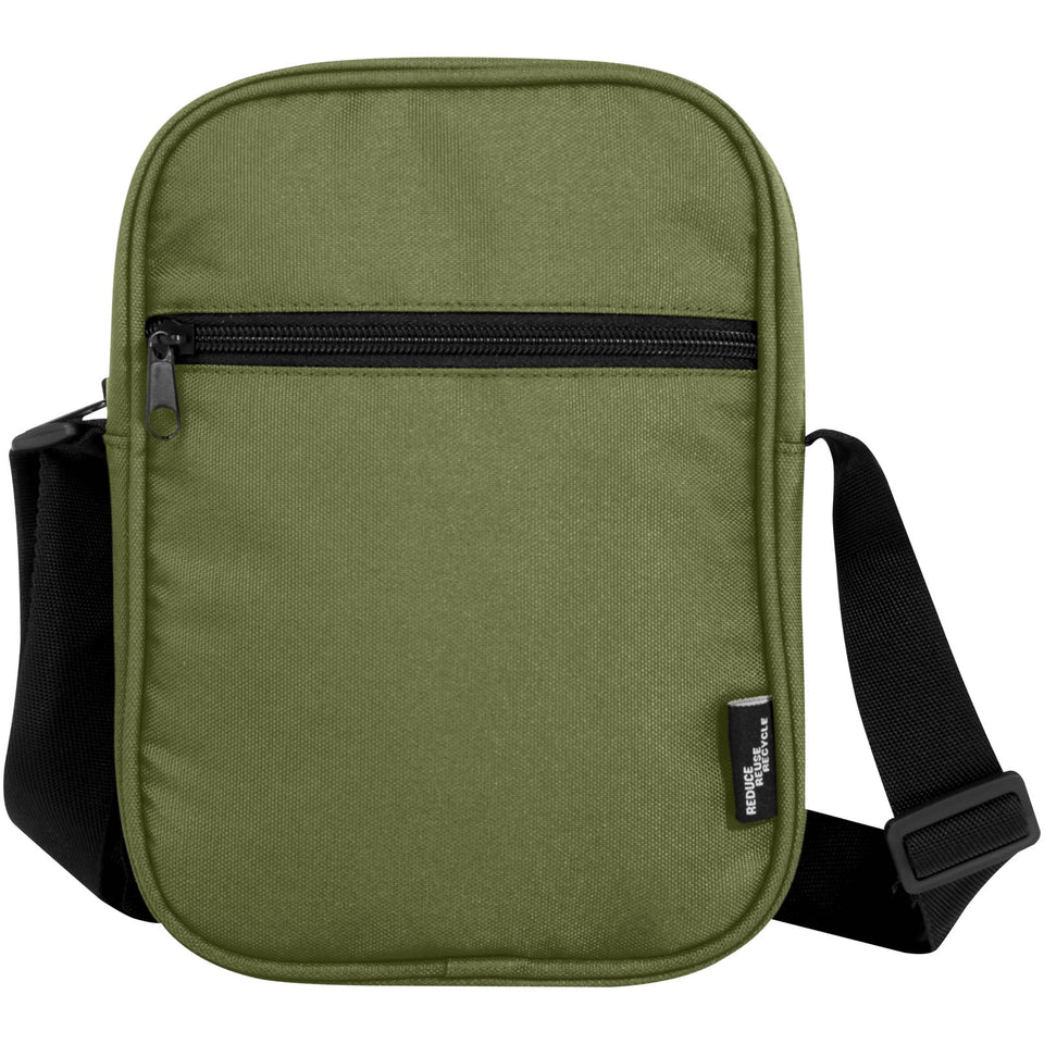 Borsa a tracolla in materiale riciclato certificato GRS Byron 2l personalizzato con logo - Pubblienne