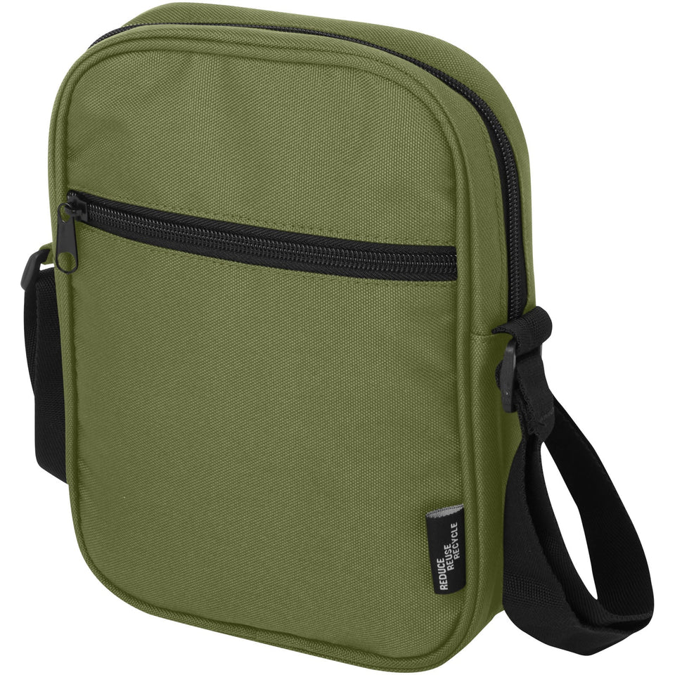 Borsa a tracolla in materiale riciclato certificato GRS Byron 2l personalizzato con logo - Pubblienne