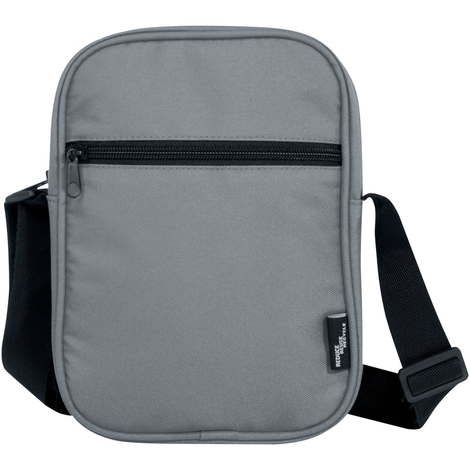 Borsa a tracolla in materiale riciclato certificato GRS Byron 2l personalizzato con logo - Pubblienne