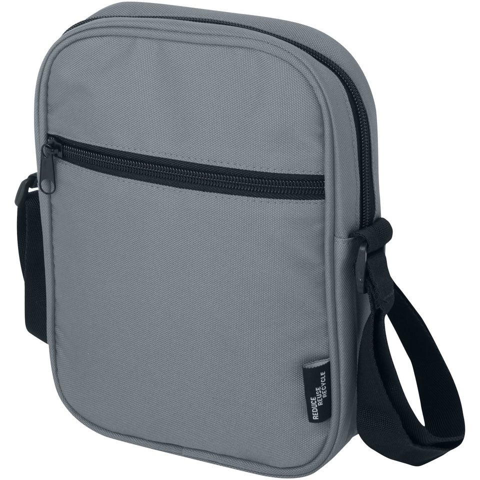 Borsa a tracolla in materiale riciclato certificato GRS Byron 2l personalizzato con logo - Pubblienne