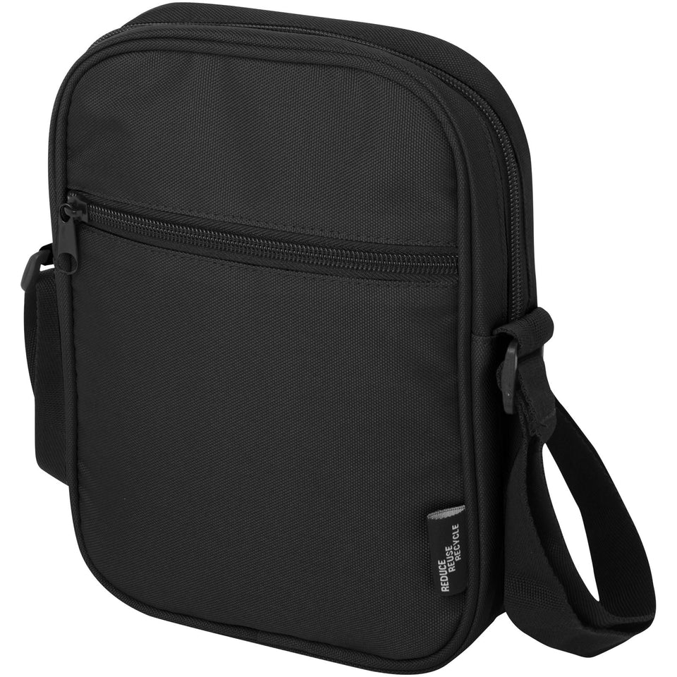 Borsa a tracolla in materiale riciclato certificato GRS Byron 2l personalizzato con logo - Pubblienne
