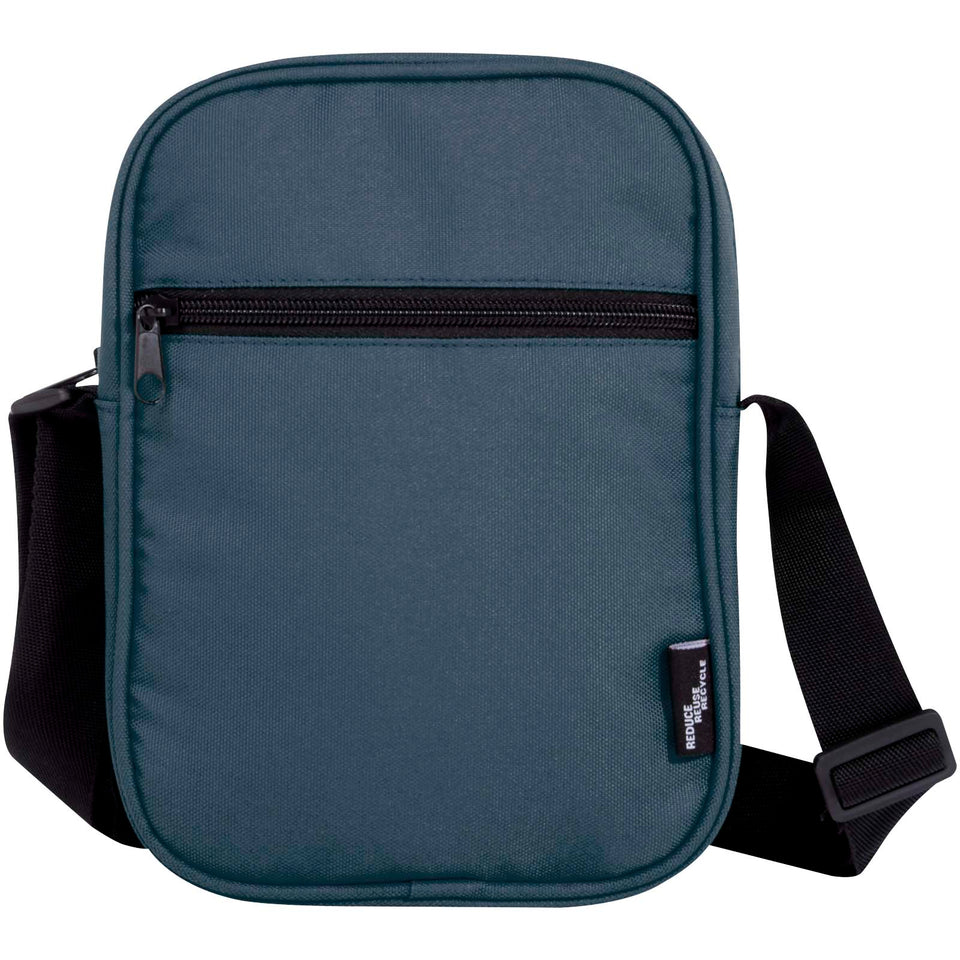 Borsa a tracolla in materiale riciclato certificato GRS Byron 2l personalizzato con logo - Pubblienne