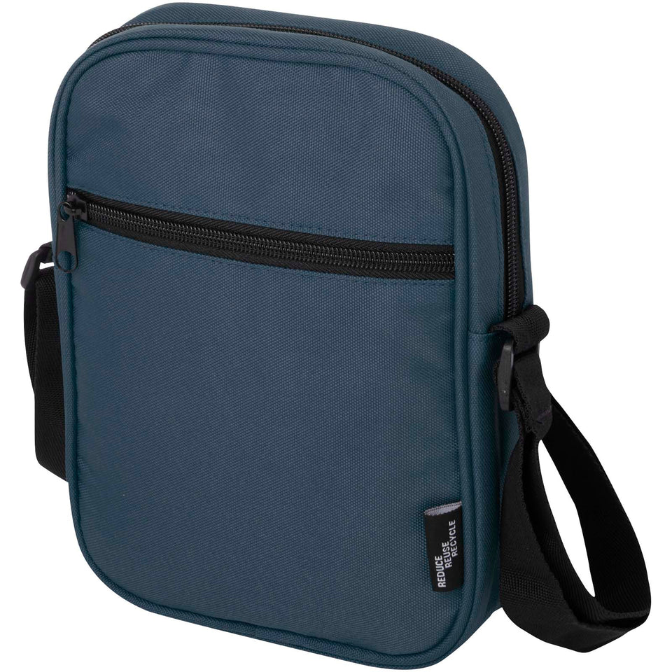 Borsa a tracolla in materiale riciclato certificato GRS Byron 2l personalizzato con logo - Pubblienne