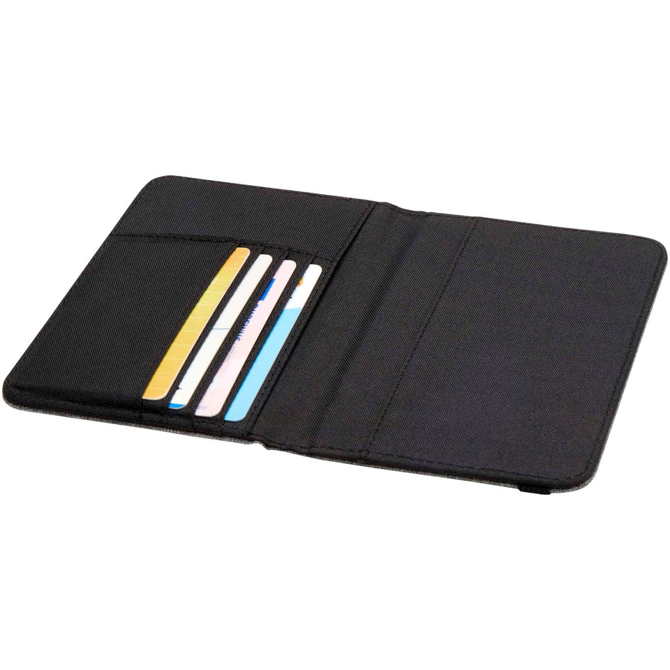 Portapassaporto in PET riciclato certificato GRS con protezione RFID Ross personalizzato con logo - Pubblienne