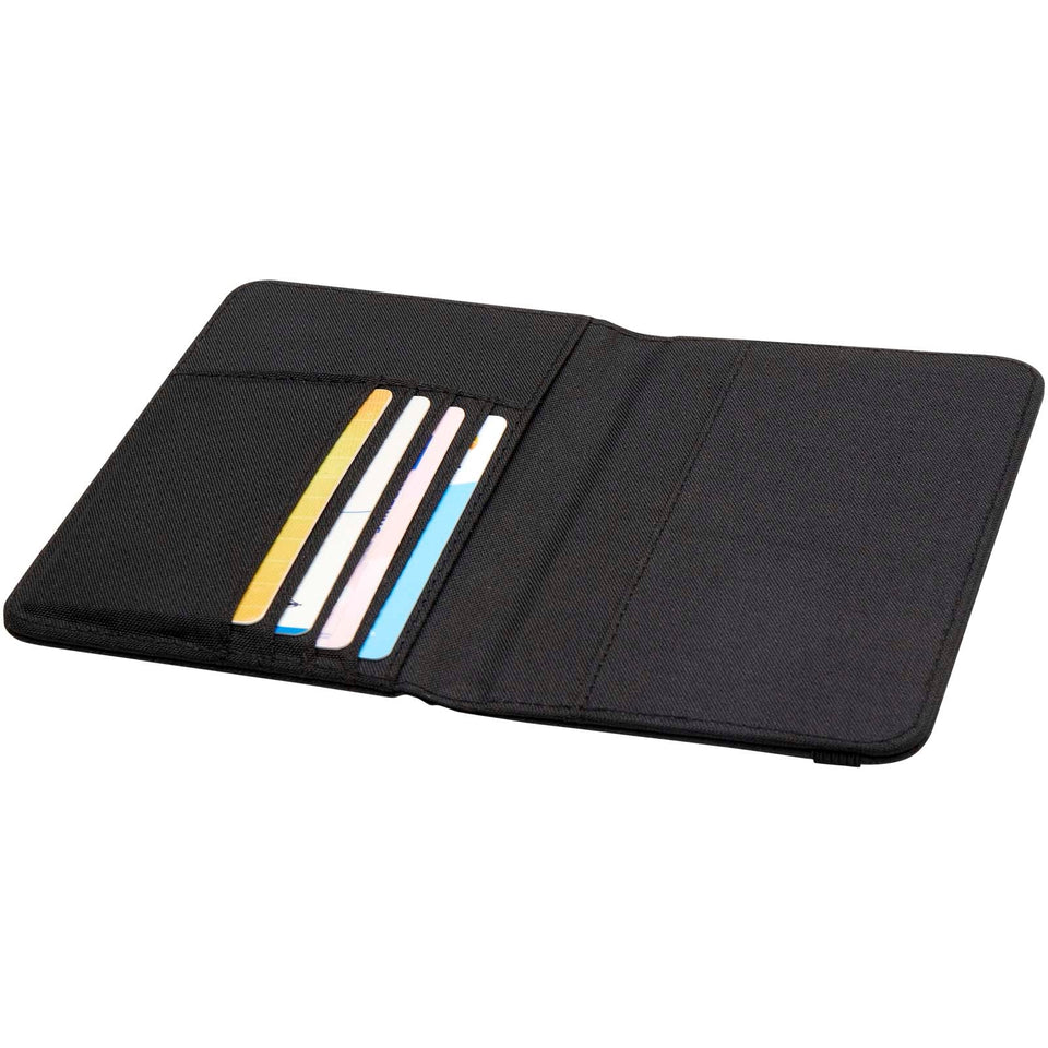 Portapassaporto in PET riciclato certificato GRS con protezione RFID Ross personalizzato con logo - Pubblienne