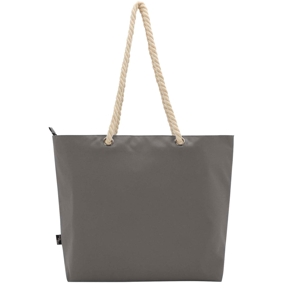 Tote bag termica da spiaggia in materiale riciclato certificato GRS con manici in corda Panama - 23L personalizzato con logo - Pubblienne