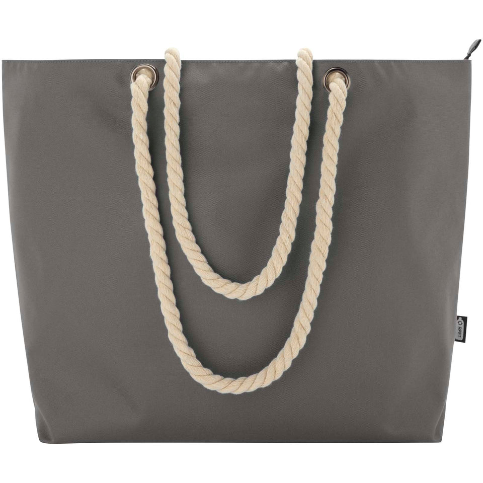 Tote bag termica da spiaggia in materiale riciclato certificato GRS con manici in corda Panama - 23L personalizzato con logo - Pubblienne