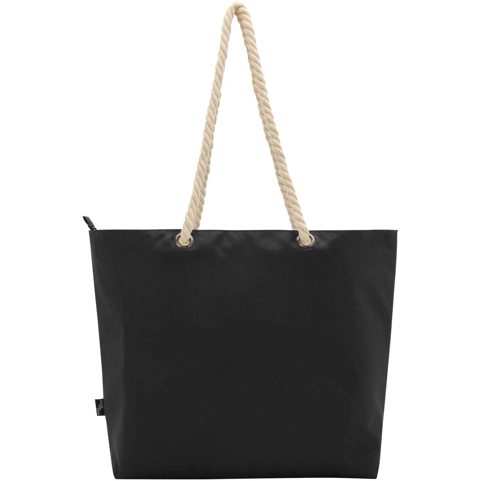Tote bag termica da spiaggia in materiale riciclato certificato GRS con manici in corda Panama - 23L personalizzato con logo - Pubblienne