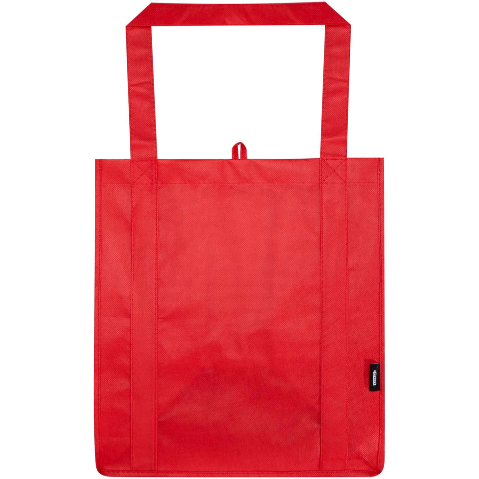 Tote bag con fondo rigido in tessuto non tessuto riciclato certificato GRS Liberty - 29L personalizzato con logo - Pubblienne