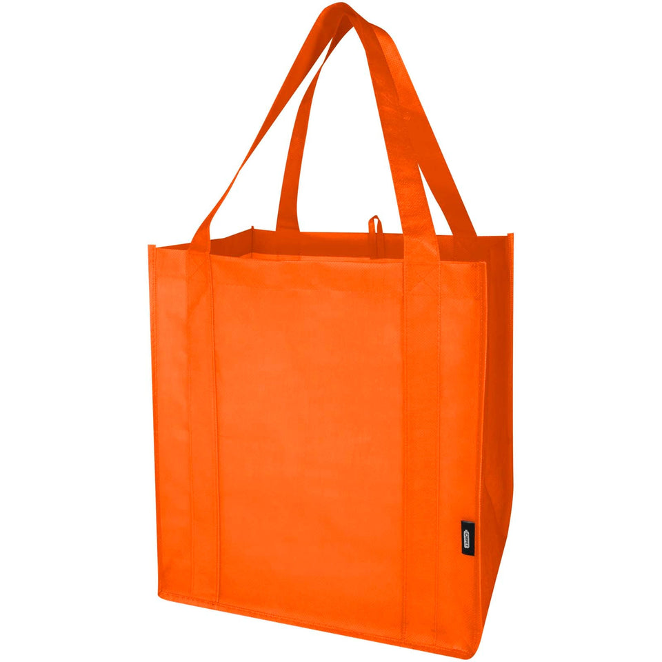 Tote bag con fondo rigido in tessuto non tessuto riciclato certificato GRS Liberty - 29L personalizzato con logo - Pubblienne