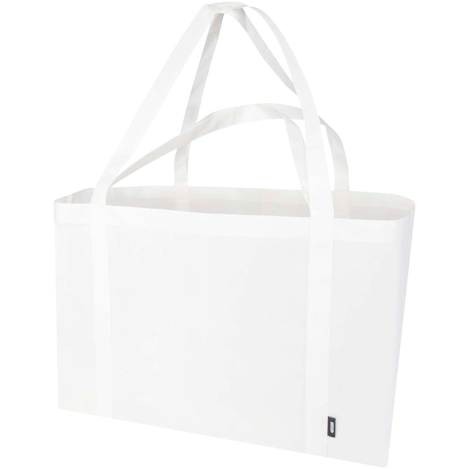 Tote bag extra large in tessuto non tessuto riciclato certificato GRS Jumbo - 65L personalizzato con logo - Pubblienne