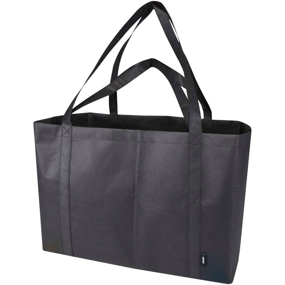 Tote bag extra large in tessuto non tessuto riciclato certificato GRS Jumbo - 65L personalizzato con logo - Pubblienne