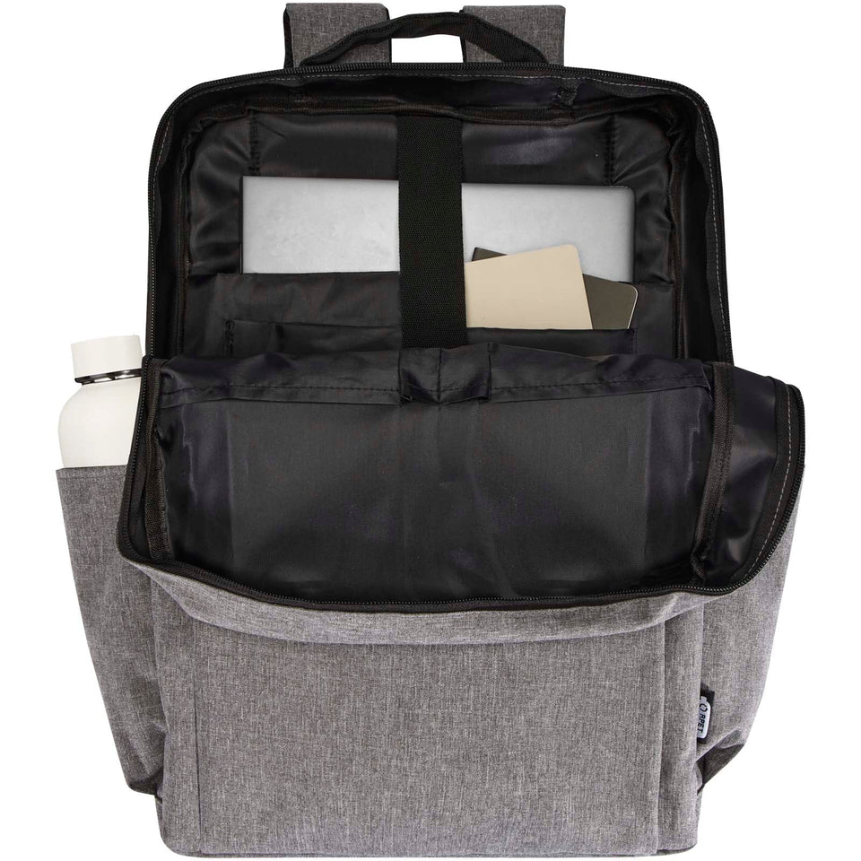Zaino per computer portatile da 15" in materiale riciclato con certificazione GRS Libra - 15L personalizzato con logo - Pubblienne