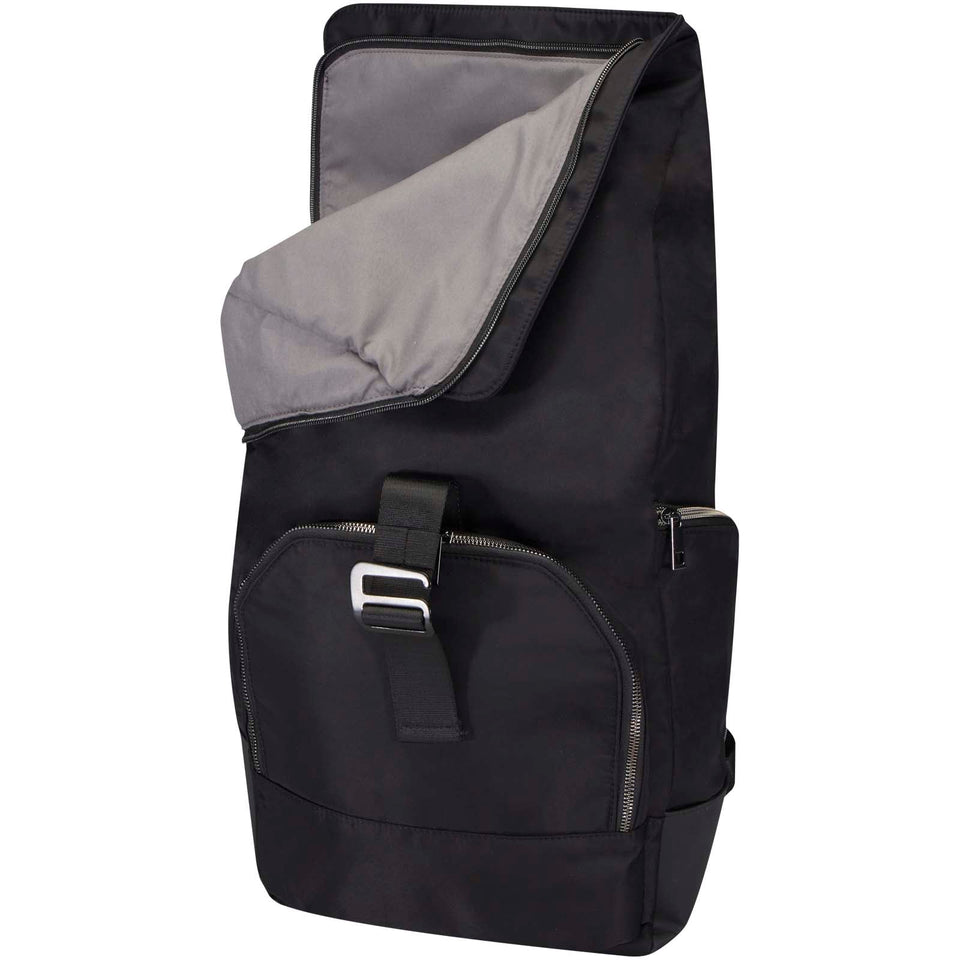 Zaino per portatile da 15,6" in materiale riciclato certificato GRS con chiusura arrotolabile Rhine - 18L personalizzato con logo - Pubblienne
