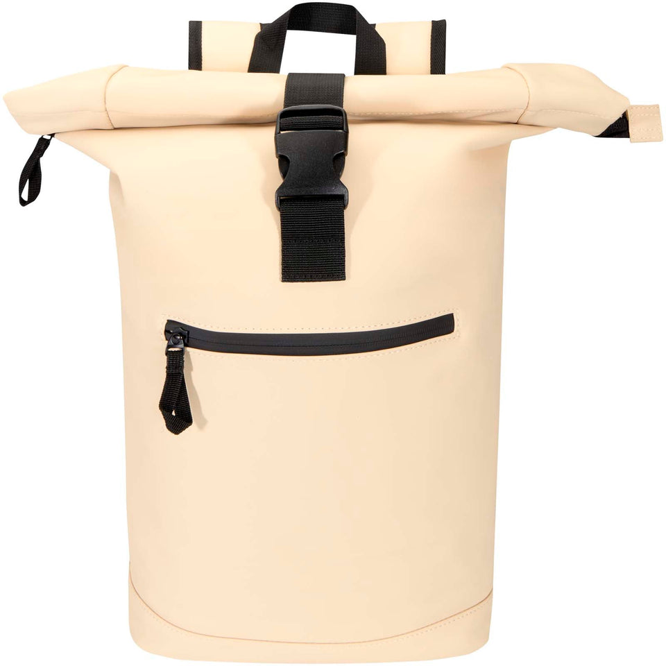 Zaino roll-top per portatile da 15" in materiale riciclato certificato GRS da 18 litri Resi Plus personalizzato con logo - Pubblienne