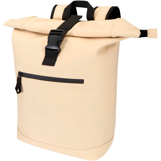 Zaino roll-top per portatile da 15" in materiale riciclato certificato GRS da 18 litri Resi Plus personalizzato con logo - Pubblienne