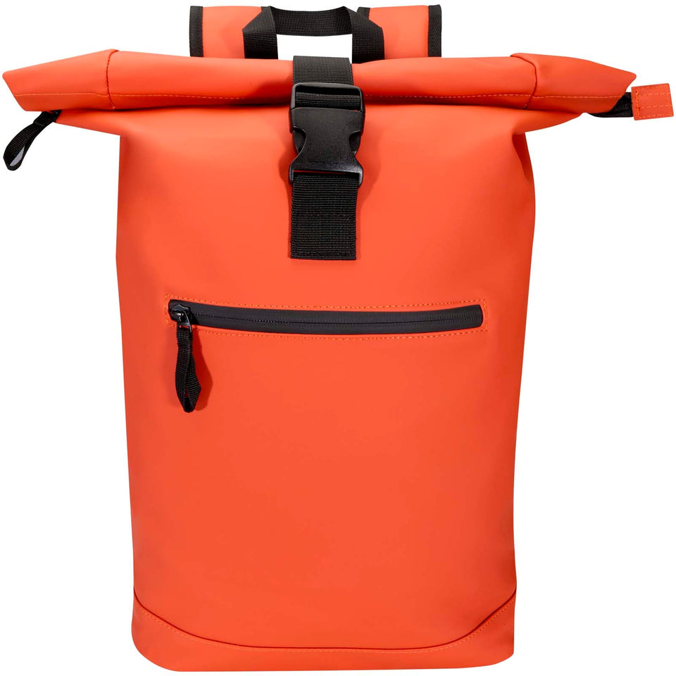 Zaino roll-top per portatile da 15" in materiale riciclato certificato GRS da 18 litri Resi Plus personalizzato con logo - Pubblienne