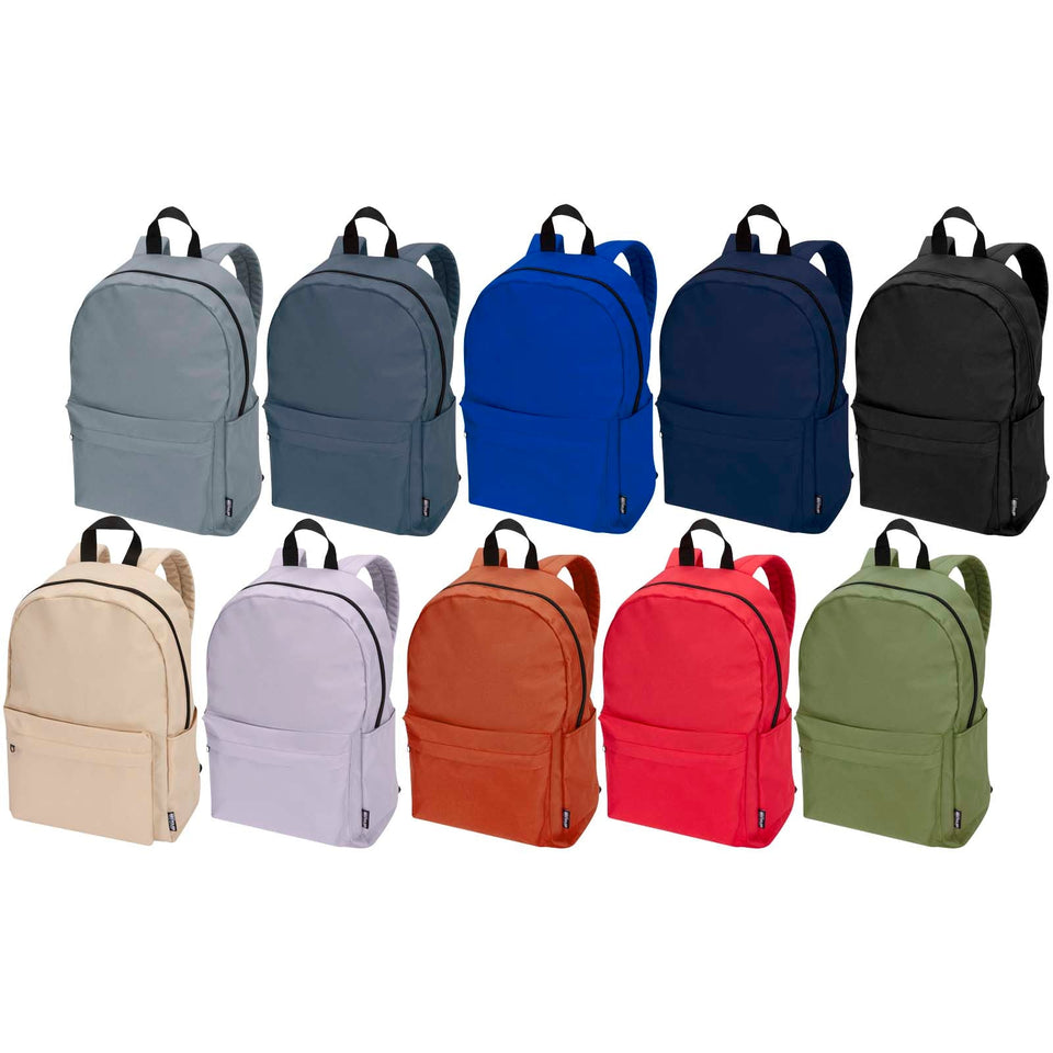 Zaino per portatile da 14" in materiale riciclato certificato GRS da 16 litri Byron personalizzato con logo - Pubblienne