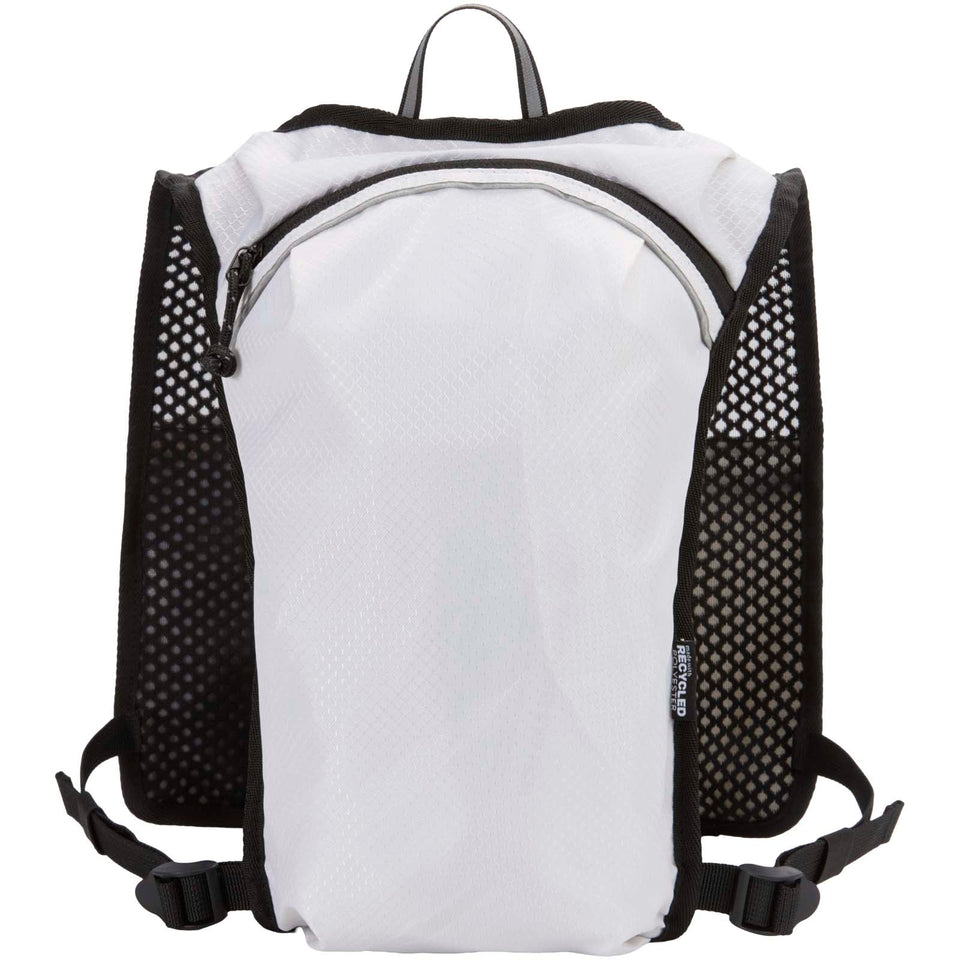 Gilet per la corsa in materiale riciclato certificato GRS con zainetto per l'idratazione da 5 litri Nomad personalizzato con logo - Pubblienne