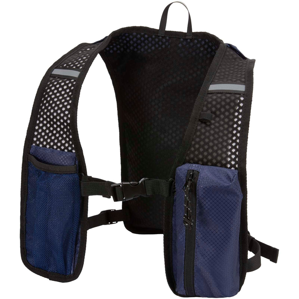 Gilet per la corsa in materiale riciclato certificato GRS con zainetto per l'idratazione da 5 litri Nomad personalizzato con logo - Pubblienne
