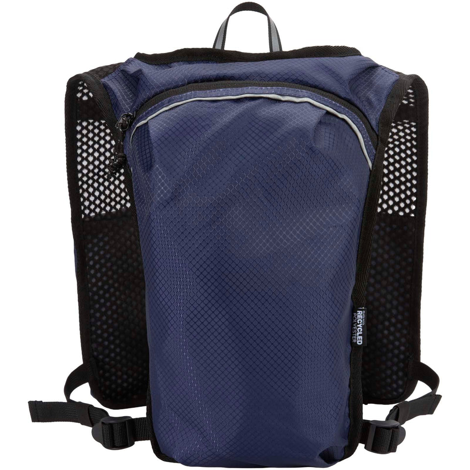 Gilet per la corsa in materiale riciclato certificato GRS con zainetto per l'idratazione da 5 litri Nomad personalizzato con logo - Pubblienne