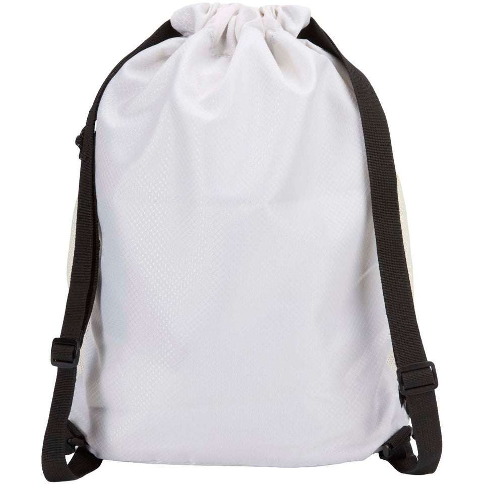 Borsa sportiva con cordoncino in materiale riciclato certificato GRS e scomparto inferiore da 18 litri Nomad personalizzato con logo - Pubblienne