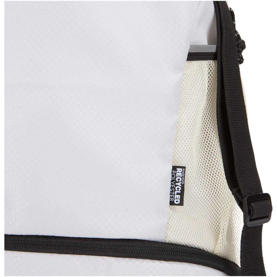 Borsa sportiva con cordoncino in materiale riciclato certificato GRS e scomparto inferiore da 18 litri Nomad personalizzato con logo - Pubblienne