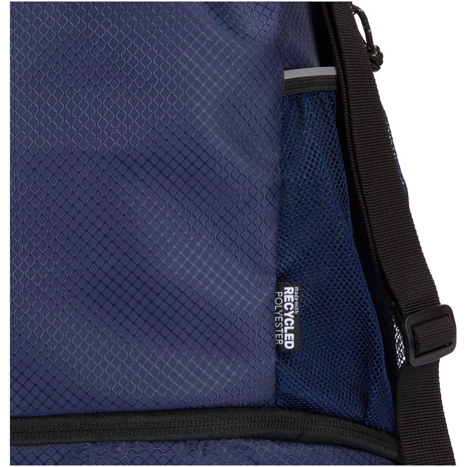 Borsa sportiva con cordoncino in materiale riciclato certificato GRS e scomparto inferiore da 18 litri Nomad personalizzato con logo - Pubblienne