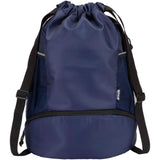 Borsa sportiva con cordoncino in materiale riciclato certificato GRS e scomparto inferiore da 18 litri Nomad personalizzato con logo - Pubblienne