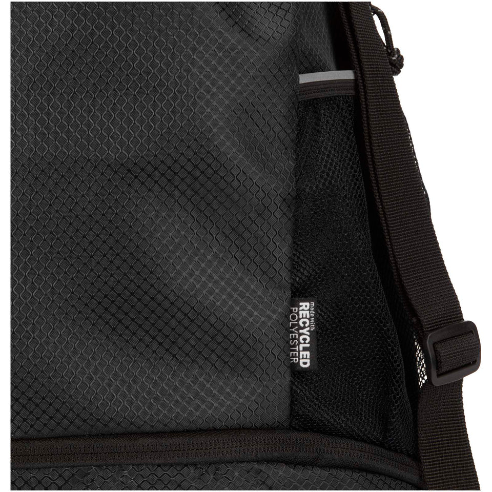Borsa sportiva con cordoncino in materiale riciclato certificato GRS e scomparto inferiore da 18 litri Nomad personalizzato con logo - Pubblienne
