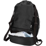 Borsa sportiva con cordoncino in materiale riciclato certificato GRS e scomparto inferiore da 18 litri Nomad personalizzato con logo - Pubblienne