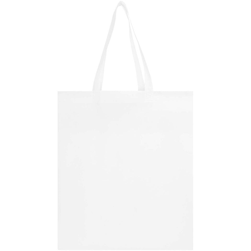Tote bag a soffietto in tessuto non tessuto riciclato certificato GRS da 12 litri EcoSeal personalizzato con logo - Pubblienne