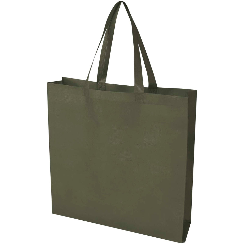 Tote bag a soffietto in tessuto non tessuto riciclato certificato GRS da 12 litri EcoSeal personalizzato con logo - Pubblienne
