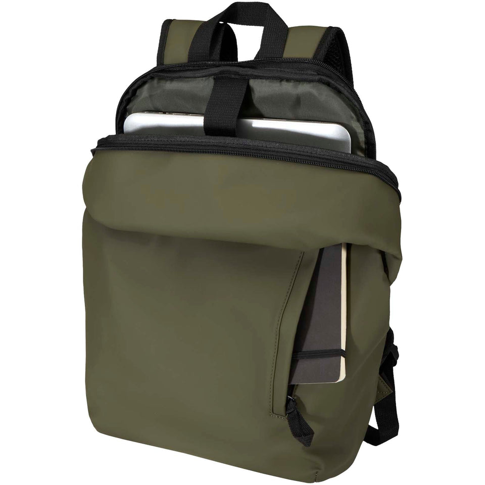 Zaino antifurto per portatile da 15" in materiale riciclato certificato GRS Resi Plus - 18L personalizzato con logo - Pubblienne
