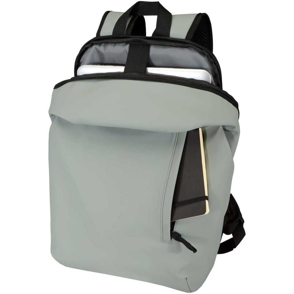 Zaino antifurto per portatile da 15" in materiale riciclato certificato GRS Resi Plus - 18L personalizzato con logo - Pubblienne