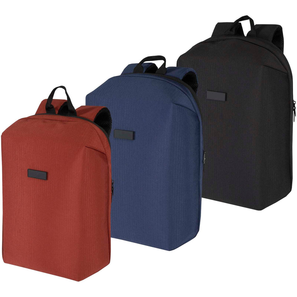 Zaino antifurto per portatile da 15" in materiale riciclato certificato GRS Luma - 10L personalizzato con logo - Pubblienne