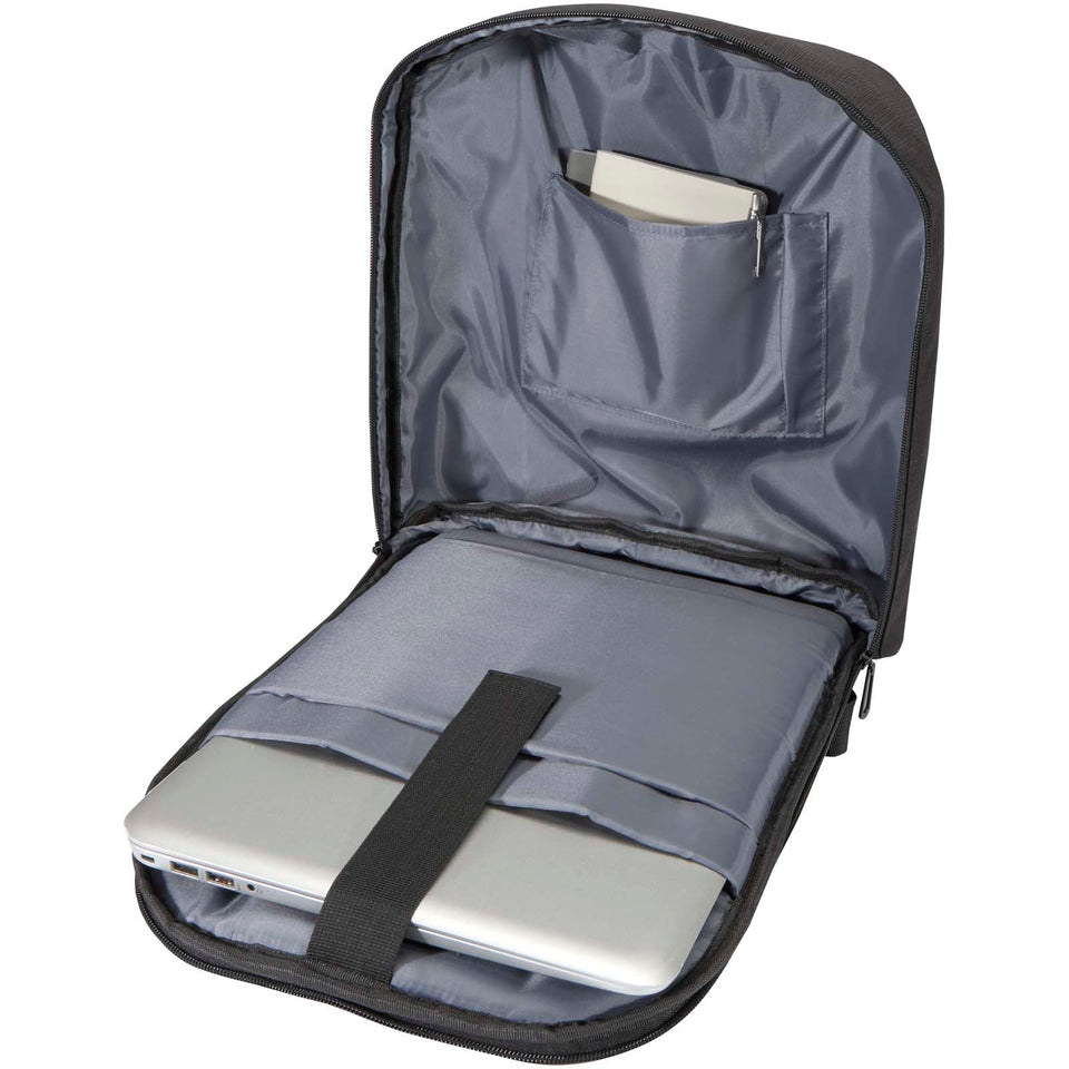 Zaino antifurto per portatile da 15" in materiale riciclato certificato GRS Luma - 10L personalizzato con logo - Pubblienne