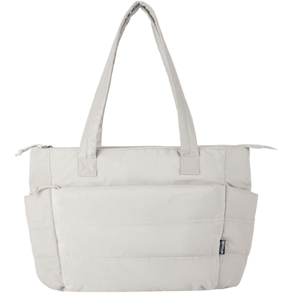 Tote bag per portatile da 15,6" in materiale riciclato certificato GRS Puffer - 18L personalizzato con logo - Pubblienne
