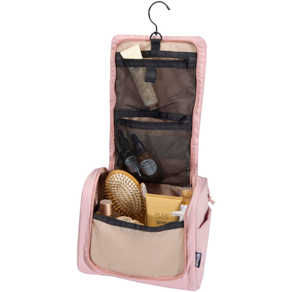 Beauty case da appendere in materiale riciclato certificato GRS Puffer - 8L personalizzato con logo - Pubblienne