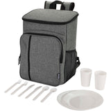 Zaino termico per picnic in materiale riciclato certificato GRS con set di posate Tundra - 20L personalizzato con logo - Pubblienne