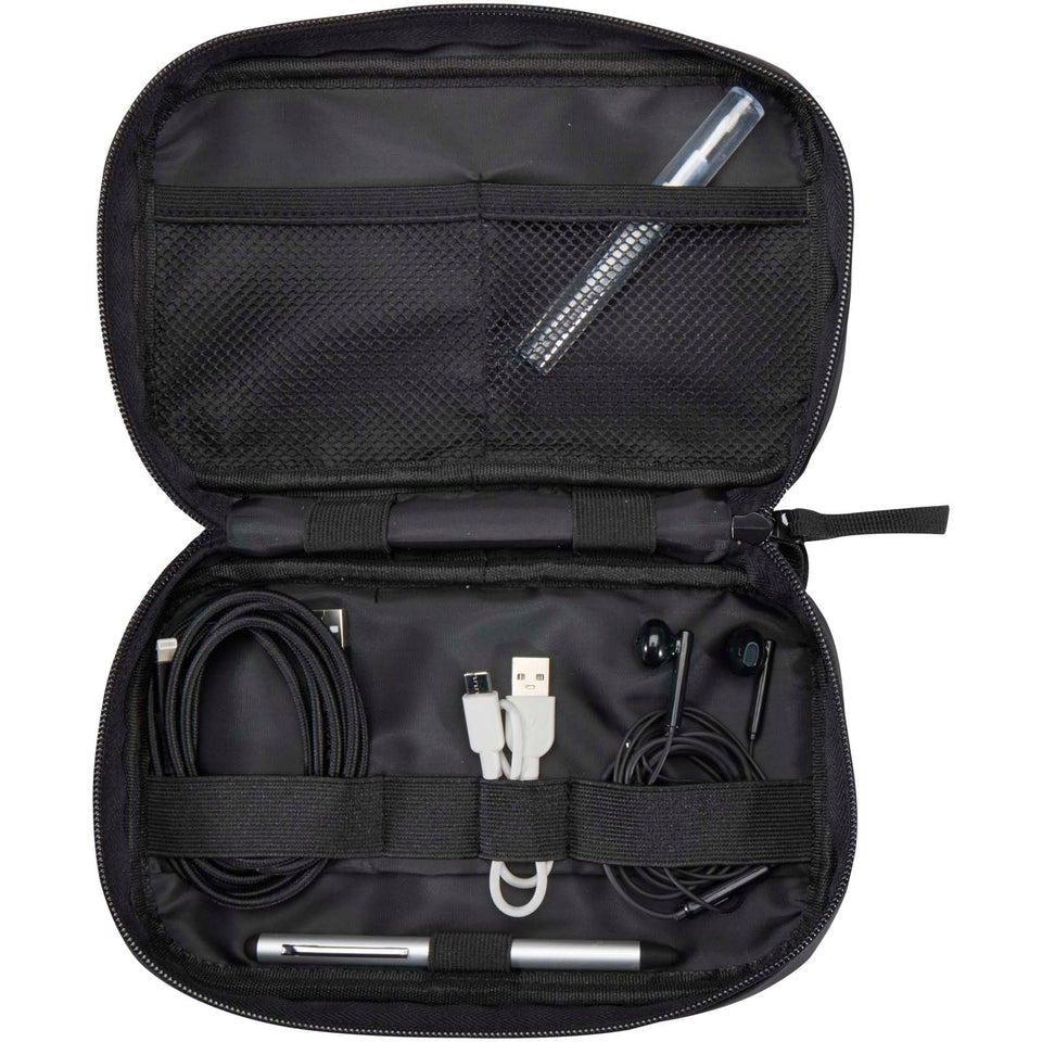Custodia per accessori tecnologici in materiale riciclato certificato GRS Resi Plus - 1L personalizzato con logo - Pubblienne