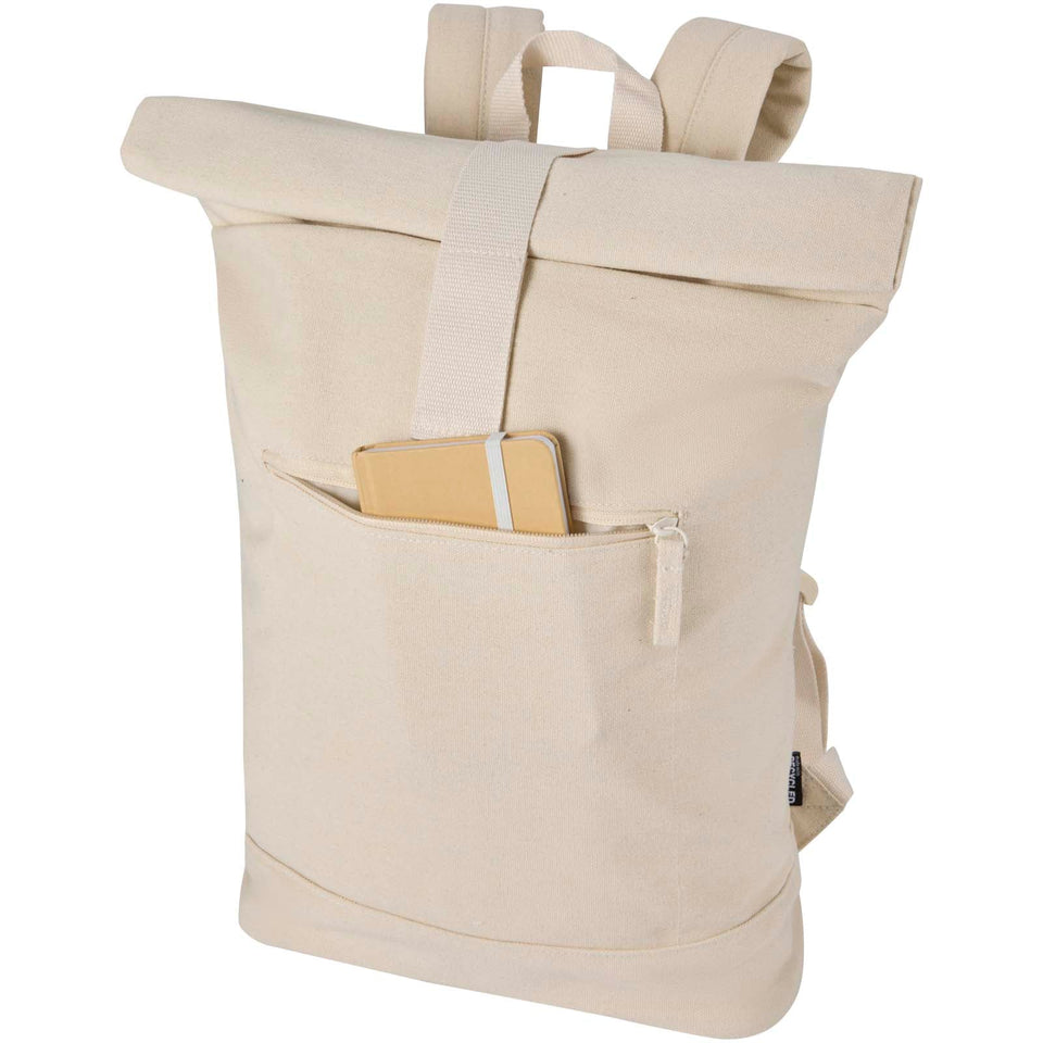 Zaino rolltop per portatile da 14" in materiale riciclato Recanvas - 16L personalizzato con logo - Pubblienne