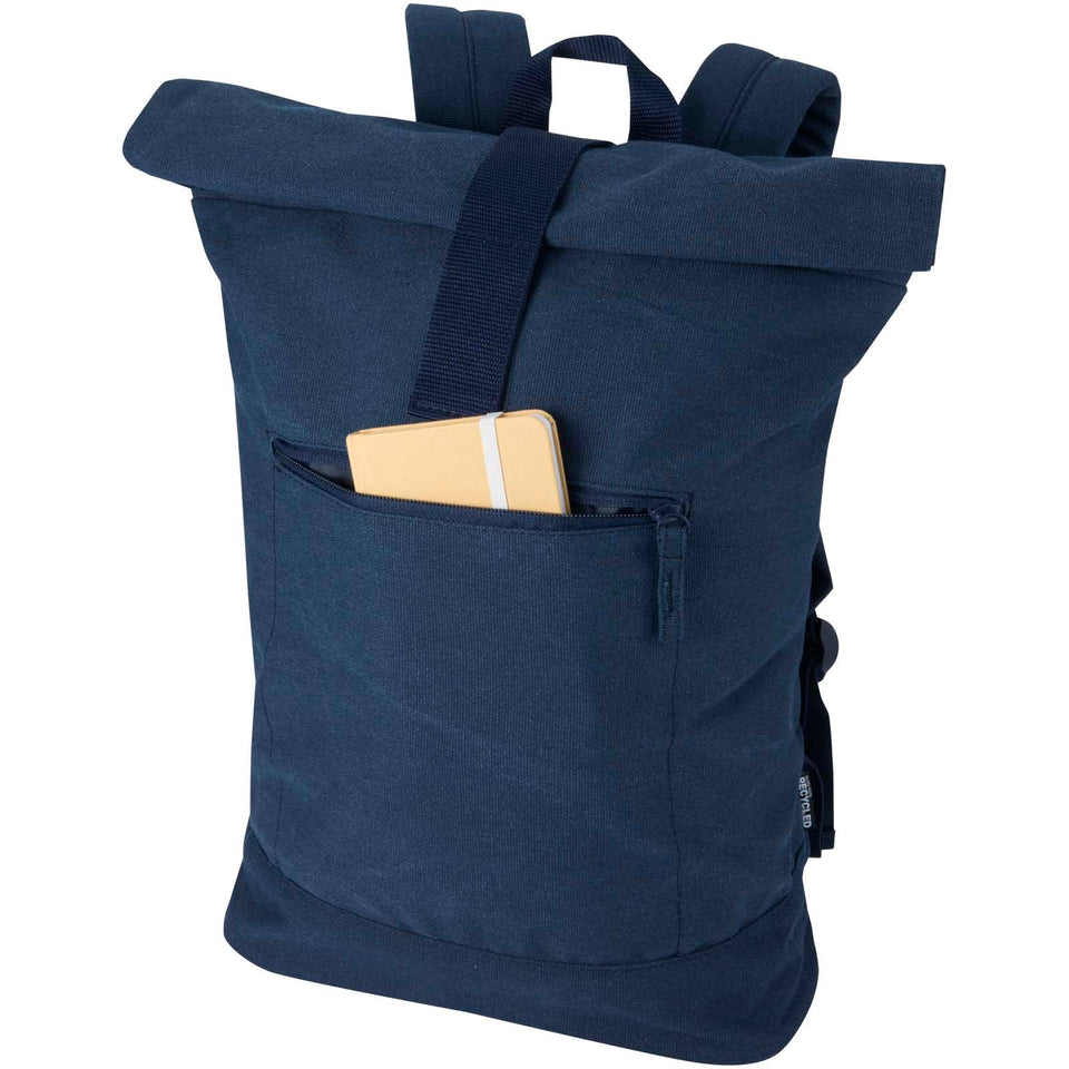 Zaino rolltop per portatile da 14" in materiale riciclato Recanvas - 16L personalizzato con logo - Pubblienne