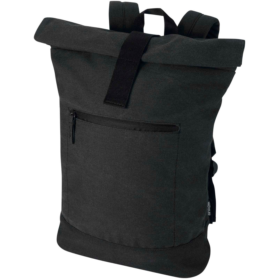 Zaino rolltop per portatile da 14" in materiale riciclato Recanvas - 16L personalizzato con logo - Pubblienne